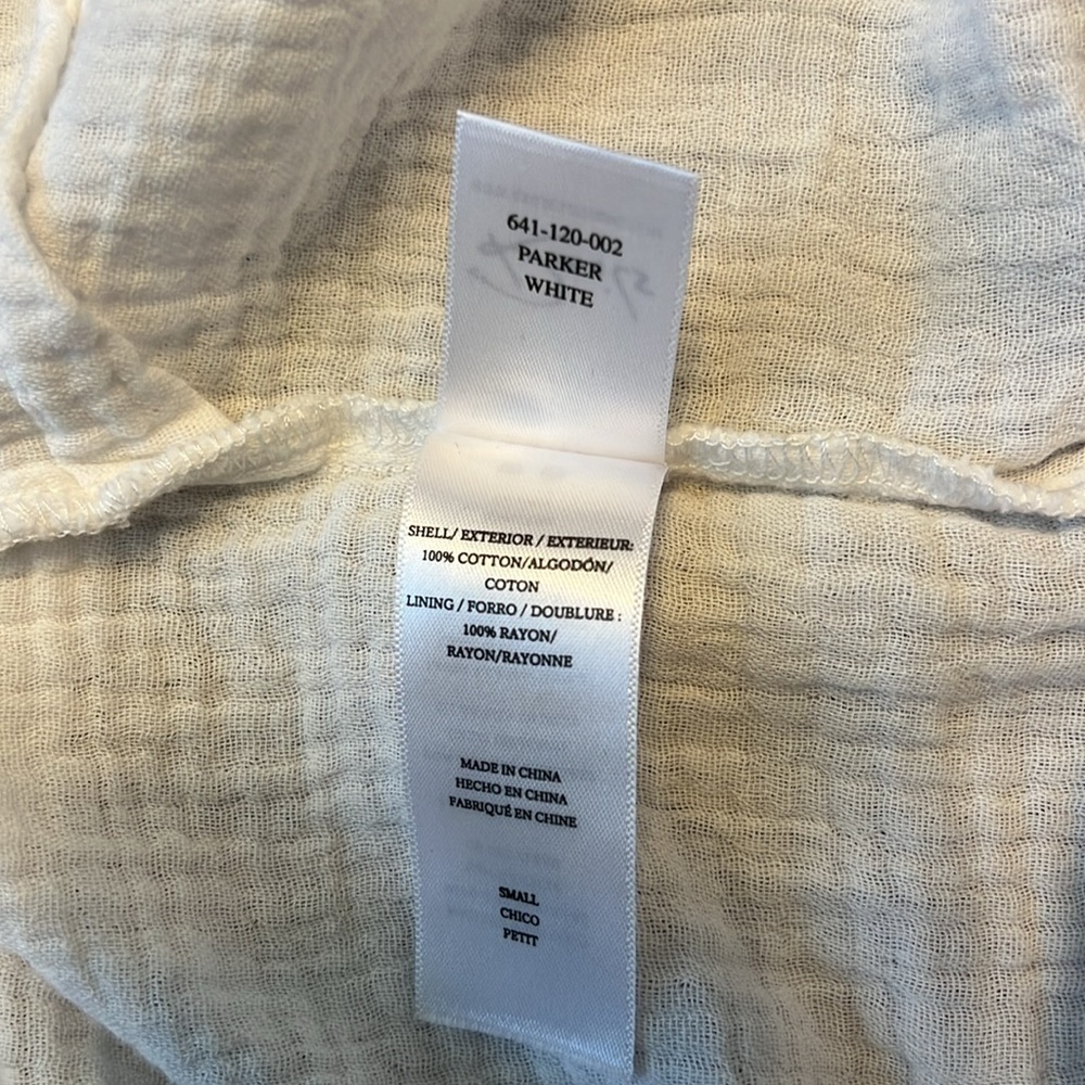 RAILS Parker Sleeveless White Cotton Romper Drawstring Waist Sz. S. - Picture 11 of 11